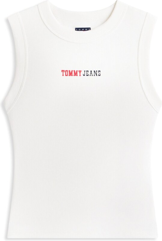 Tommy Jeans Topp 'ESS' punane / must / valge