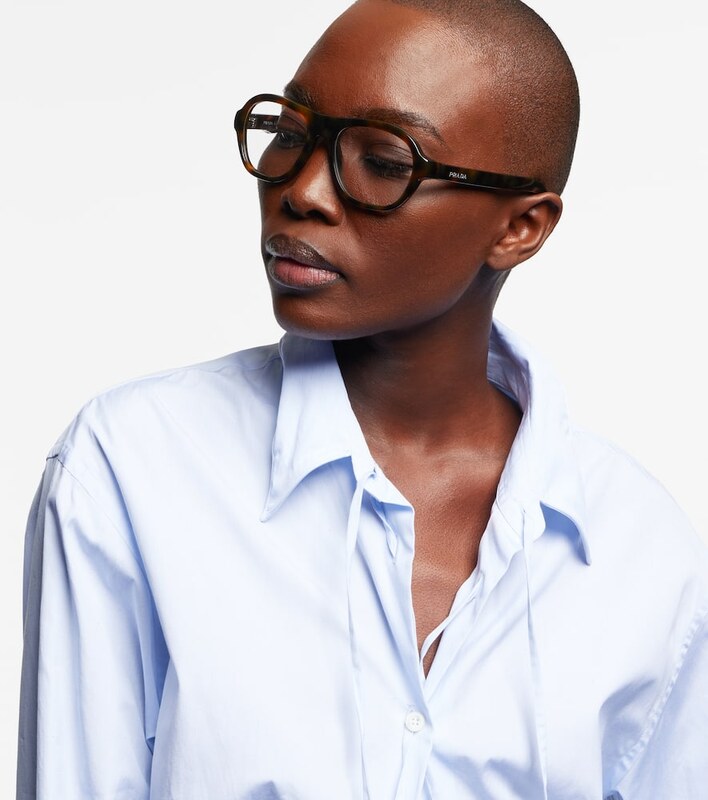 Prada Logo aviator glasses