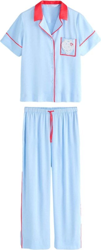 Cath Kidston Pidžaama helesinine / punane / valge