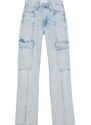 Calvin Klein Jeans Klapptaskutega teksapüksid helesinine