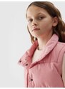4F Girl's synthetic-fill down vest - salmon