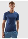 4F Men's slim training T-shirt made of recycled materials - denim