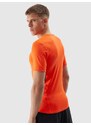 4F Men's slim training T-shirt made of recycled materials - orange