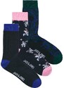 JACK & JONES Sokid 'JACTODD FLOWER' sinine / öösinine / kuusk / roosa