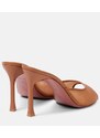 Amina Muaddi Alexa 95 leather-trimmed mesh mules